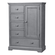 Pemberly Row Wood Farmhouse Chifferobe in Cloud with Adjustable Shelves