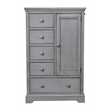 Pemberly Row Wood Farmhouse Chifferobe in Cloud with Adjustable Shelves