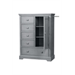 Pemberly Row Wood Farmhouse Chifferobe in Cloud with Adjustable Shelves