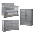 Pemberly Row Wood Farmhouse Chifferobe in Cloud with Adjustable Shelves