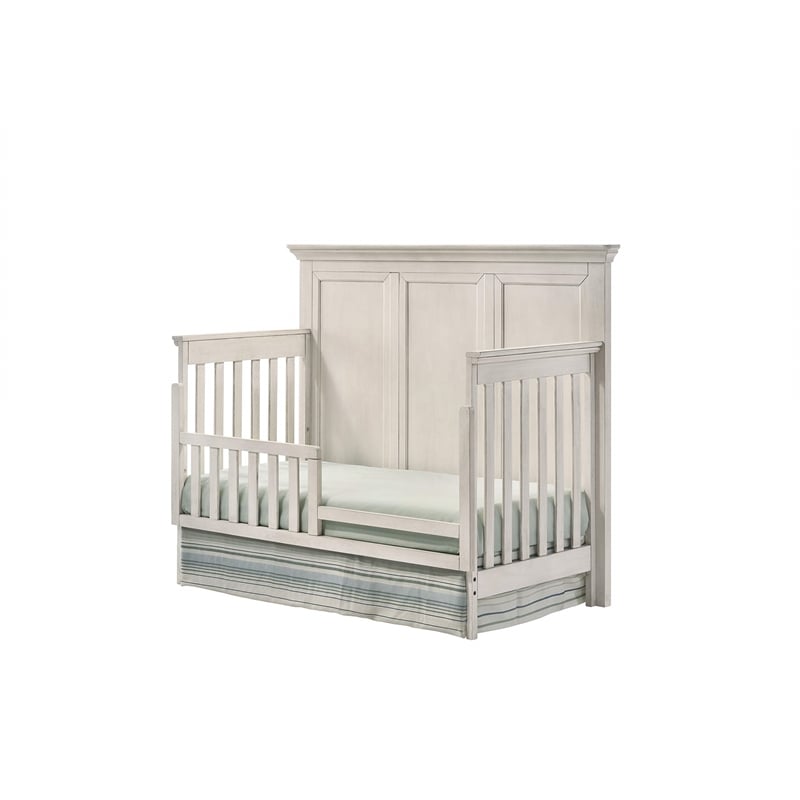 Pemberly Row Solid Wood Transitional Convertible Crib in Gray