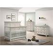 Pemberly Row Wood Transitional Convertible Crib in Rustic White