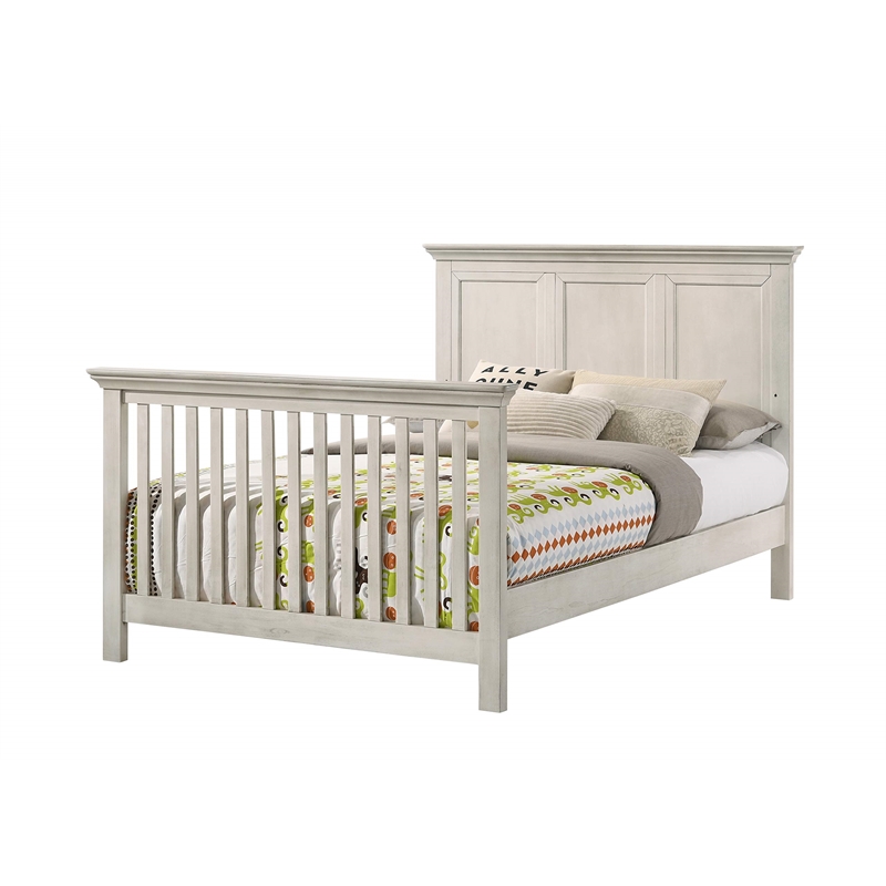 Pemberly Row Wood Transitional Convertible Crib in Rustic White