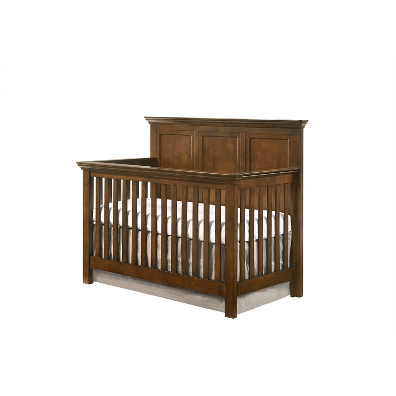 Pemberly Row Solid Wood Transitional Convertible Crib in Tuscan