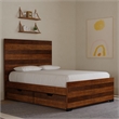 Pemberly Row Solid Hardwood Contemporary Full Bed in Brushed Wheat