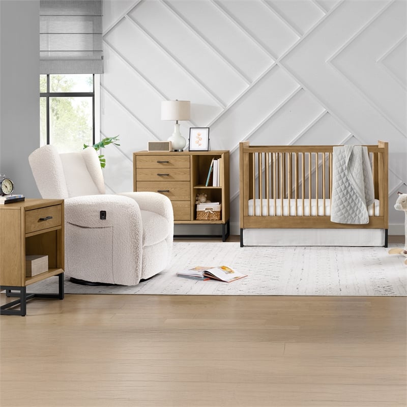 Pemberly Row Wood Contemporary Changing Tray in Natural Finish