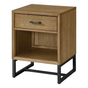 Pemberly Row Wood Contemporary Nightstand in Natural Oak Finish