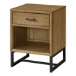 Pemberly Row Wood Contemporary Nightstand in Natural Oak Finish