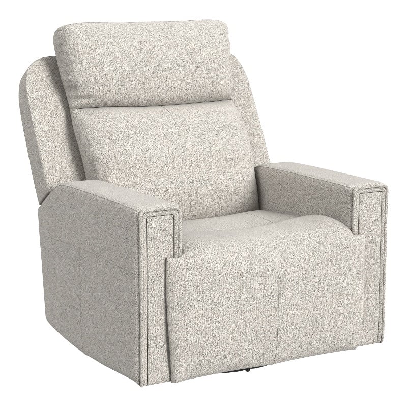 Pemberly Row Contemporary Triple Power Glider in Linen/White