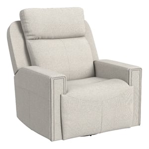 Pemberly Row Contemporary Triple Power Glider in Linen/White