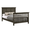 Pemberly Row Wood Transitional Full Size Bed Rails in Gray Finish