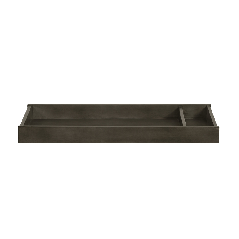 Pemberly Row Rubberwood & Select Hardwood Transitional Changer Top in Gray
