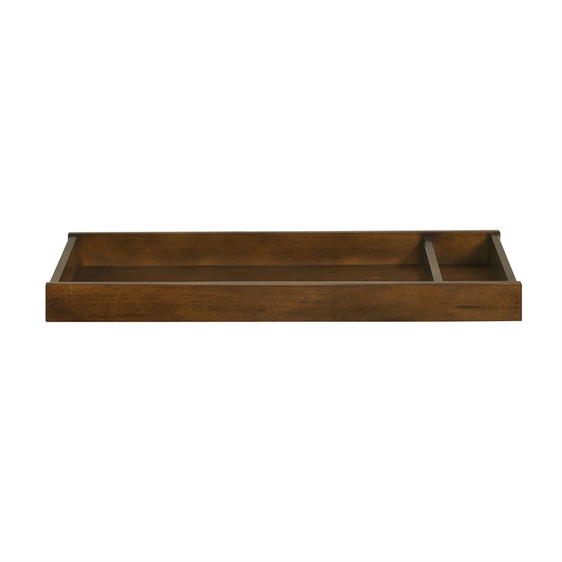 Pemberly Row Wood Transitional Changer Top in Tuscan/Brown Finish
