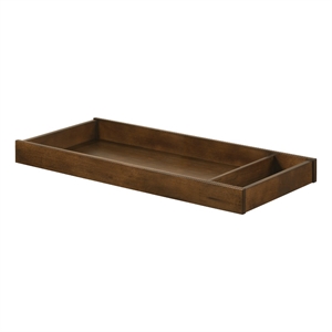 Pemberly Row Wood Transitional Changer Top in Tuscan/Brown Finish