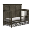 Pemberly Row Rubberwood & Select Hardwood Transitional Toddler Rail in Gray
