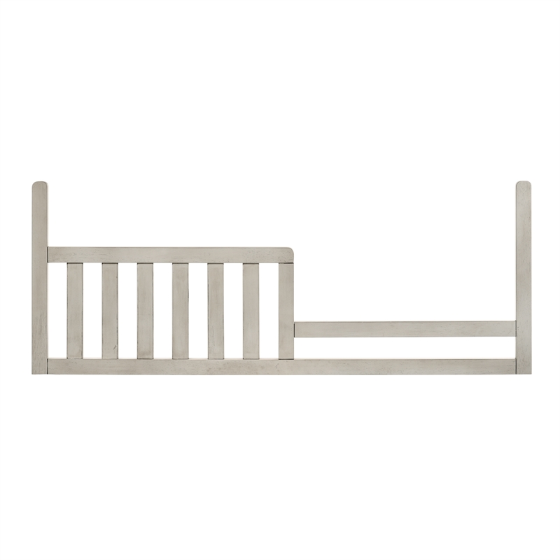 Pemberly Row Wood Transitional Toddler Rail in Rustic White Finish