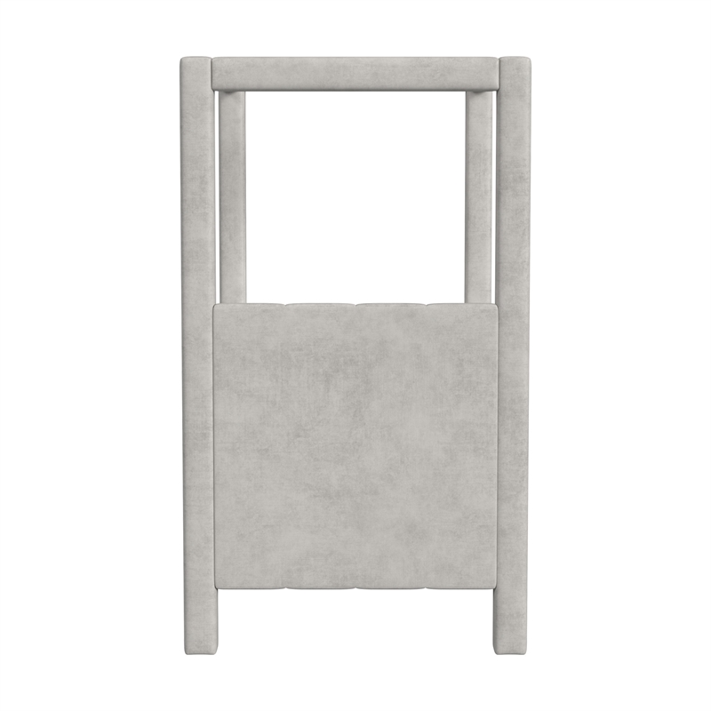 Pemberly Row Contemporary Polyester Toddler Bed in Gray Finish