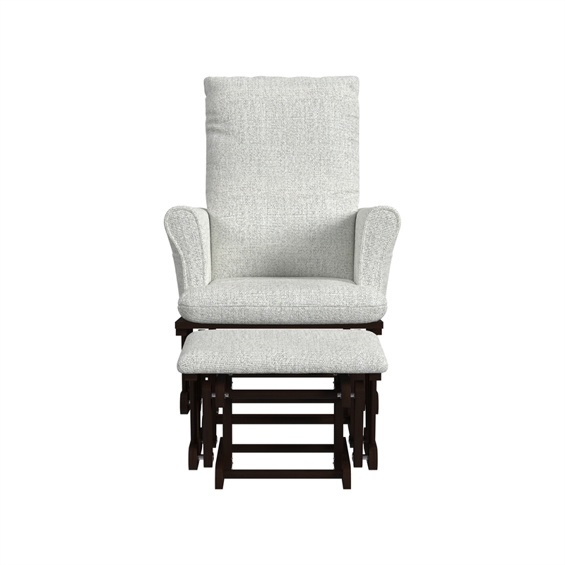 Pemberly Row Contemporary Polyester Rocker in Light Gray Finish