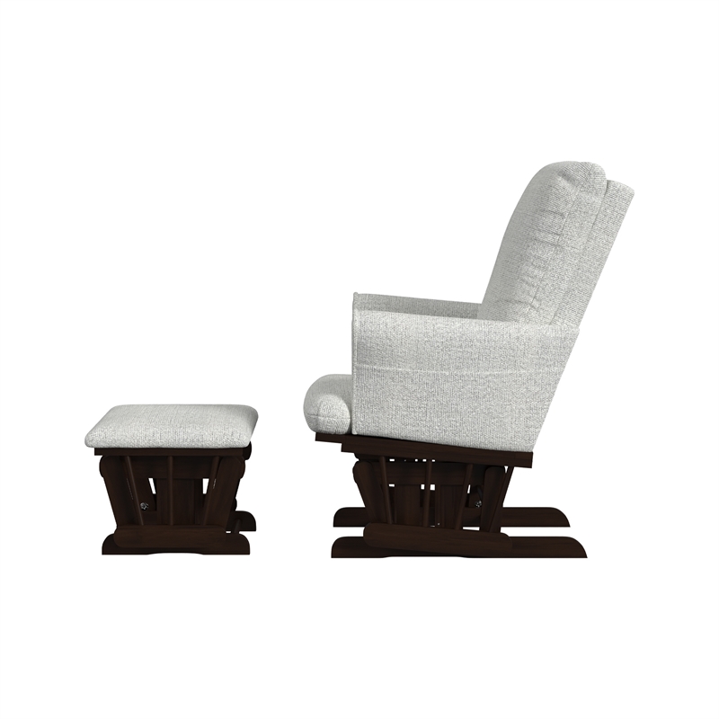 Pemberly Row Contemporary Polyester Rocker in Light Gray Finish