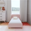 Pemberly Row Contemporary Polyester Toddler Bed in Pink Finish