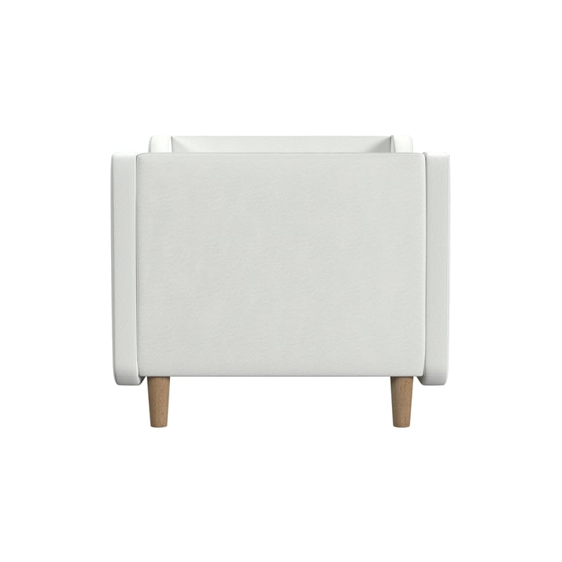 Pemberly Row Contemporary Polyester Toddler Bed in Cream Finish