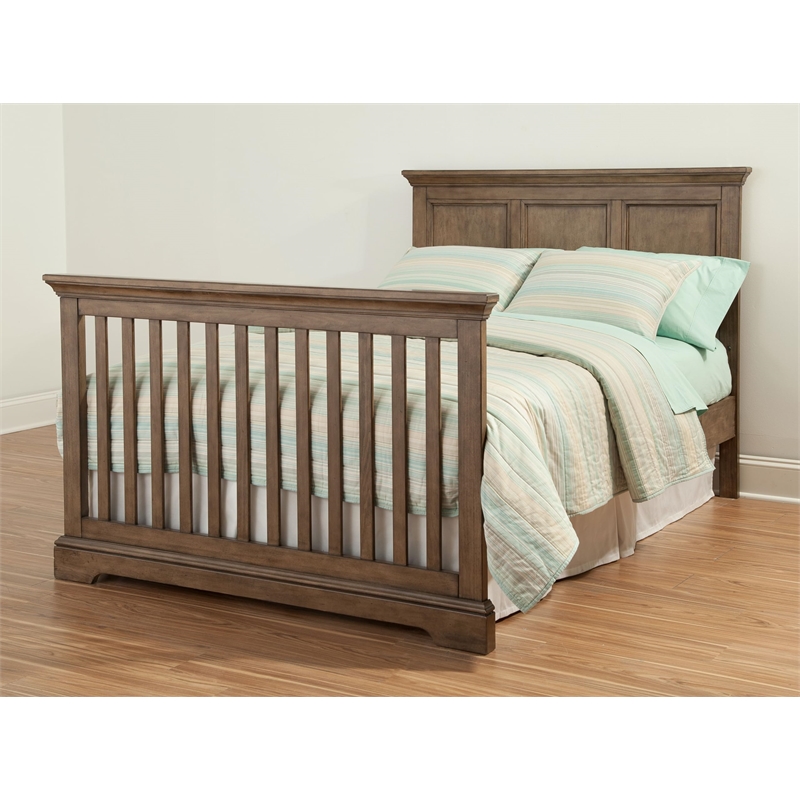 Pemberly Row Solid Hardwood Farmhouse Convertible Crib in Cashew
