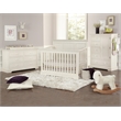 Pemberly Row Solid Hardwood Farmhouse Convertible Crib in Chalk
