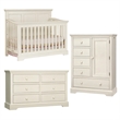 Pemberly Row Solid Hardwood Farmhouse Convertible Crib in Chalk