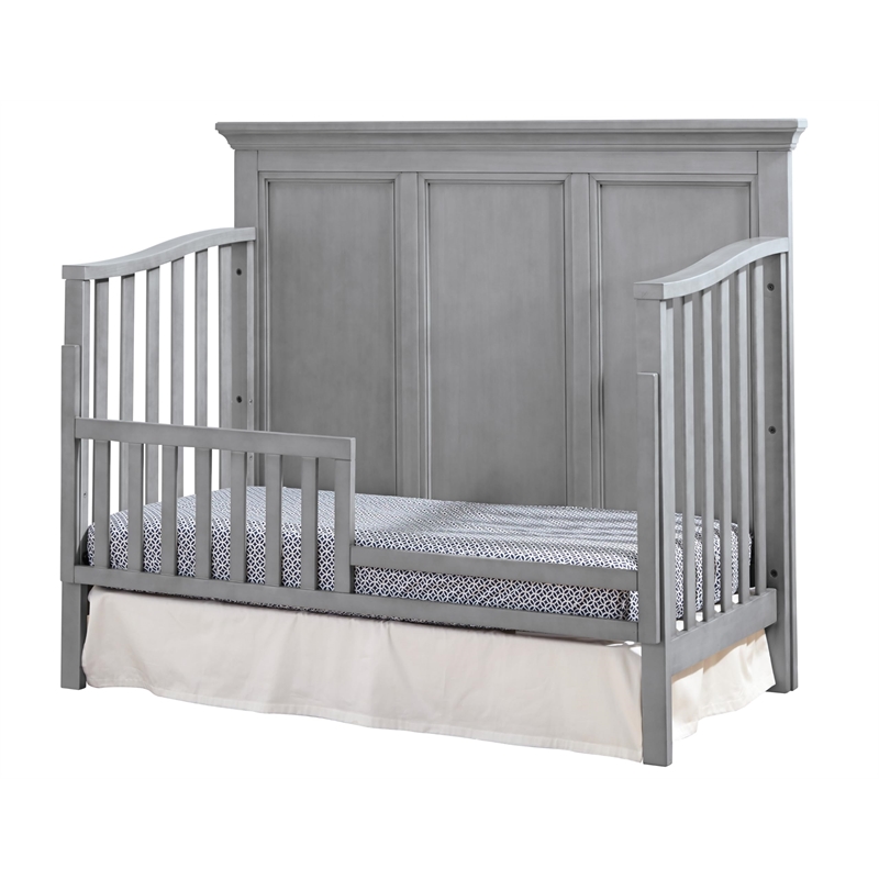 Pemberly Row Solid Hardwood Farmhouse Convertible Crib in Cloud