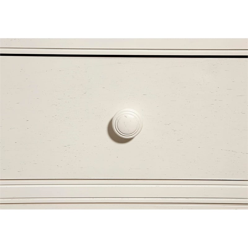 Pemberly Row Wood Farmhouse Sturdy Changer Top in Cashew Finish