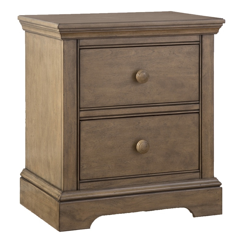 Pemberly Row Solid Wood Farmhouse Nightstand in Cashew Finish