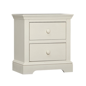 Pemberly Row Solid Wood Dovetail Farmhouse Nightstand in Chalk White