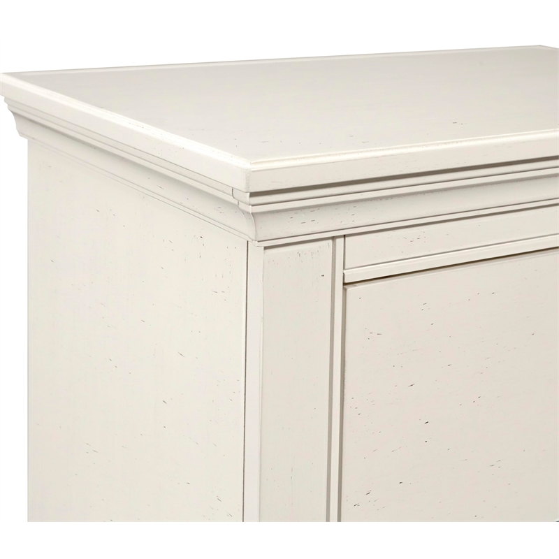 Pemberly Row Solid Wood Dovetail Farmhouse Nightstand in Chalk White