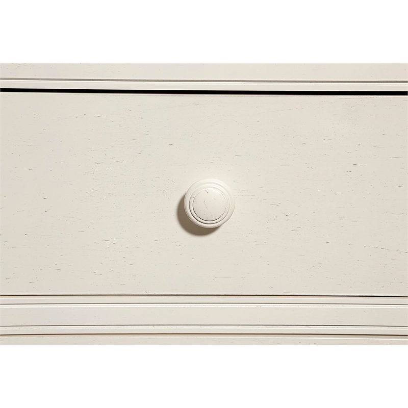 Pemberly Row Solid Wood Dovetail Farmhouse Nightstand in Chalk White