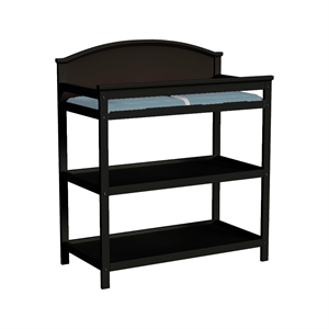 Pemberly Row Wood Transitional Changing Table in Black Finish