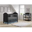 Pemberly Row Wood Transitional Changing Table in Black Finish