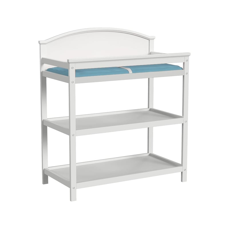 Pemberly Row Wood Transitional Changing Table in White Finish