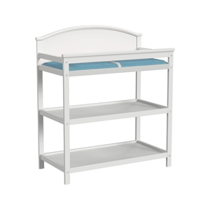 Pemberly Row Wood Transitional Changing Table in White Finish