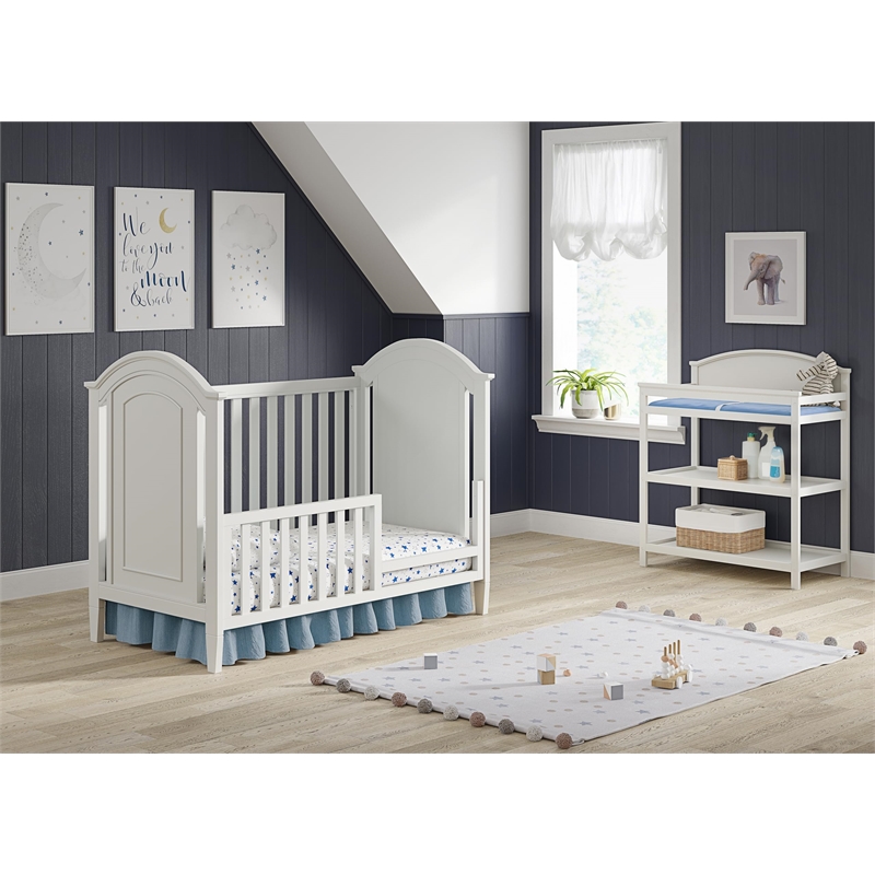 Pemberly Row Wood Transitional Changing Table in White Finish