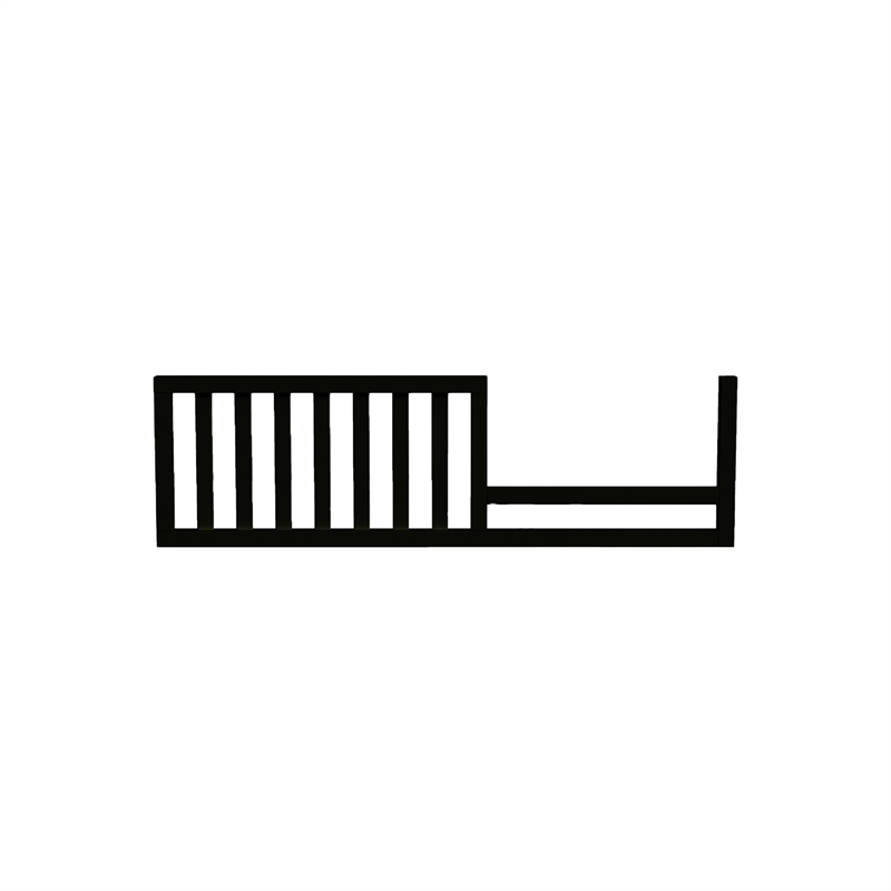 Pemberly Row Wood Transitional Fully Assembled Toddler Rail in Black