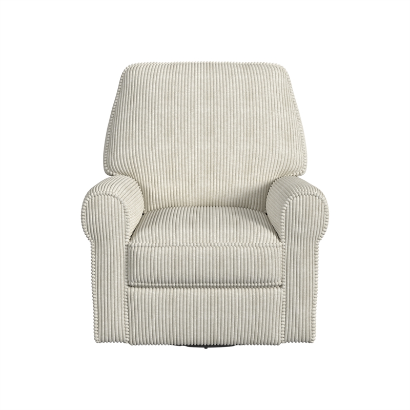 Pemberly Row Contemporary Polyester Power Glider in Natural Finish