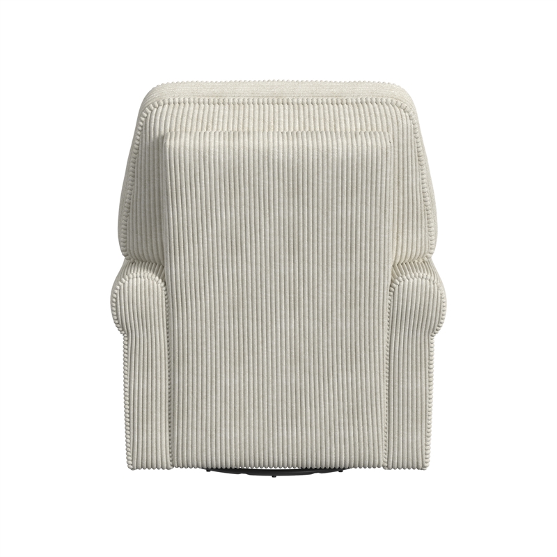 Pemberly Row Contemporary Polyester Power Glider in Natural Finish