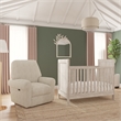 Pemberly Row Contemporary Polyester Power Glider in Natural Finish