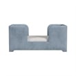 Pemberly Row Contemporary Polyester Toddler Bed in Blue Finish