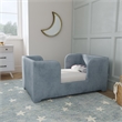 Pemberly Row Contemporary Polyester Toddler Bed in Blue Finish