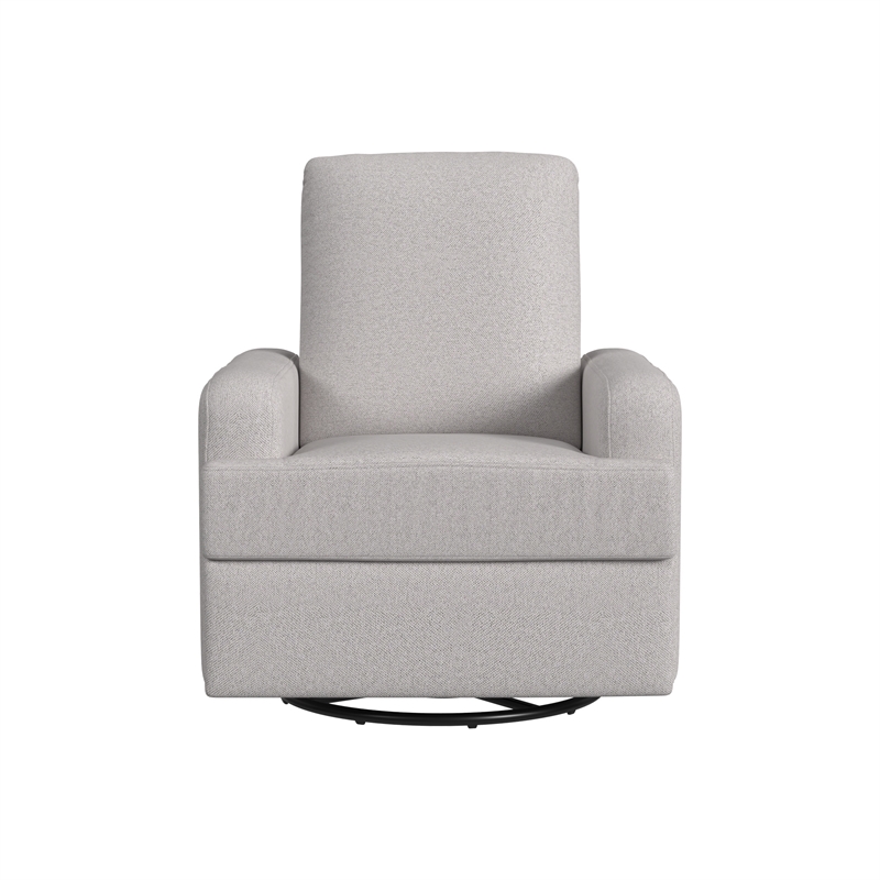 Pemberly Row Contemporary Polyester Power Glider in Gray Finish