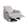 Pemberly Row Contemporary Polyester Power Glider in Gray Finish