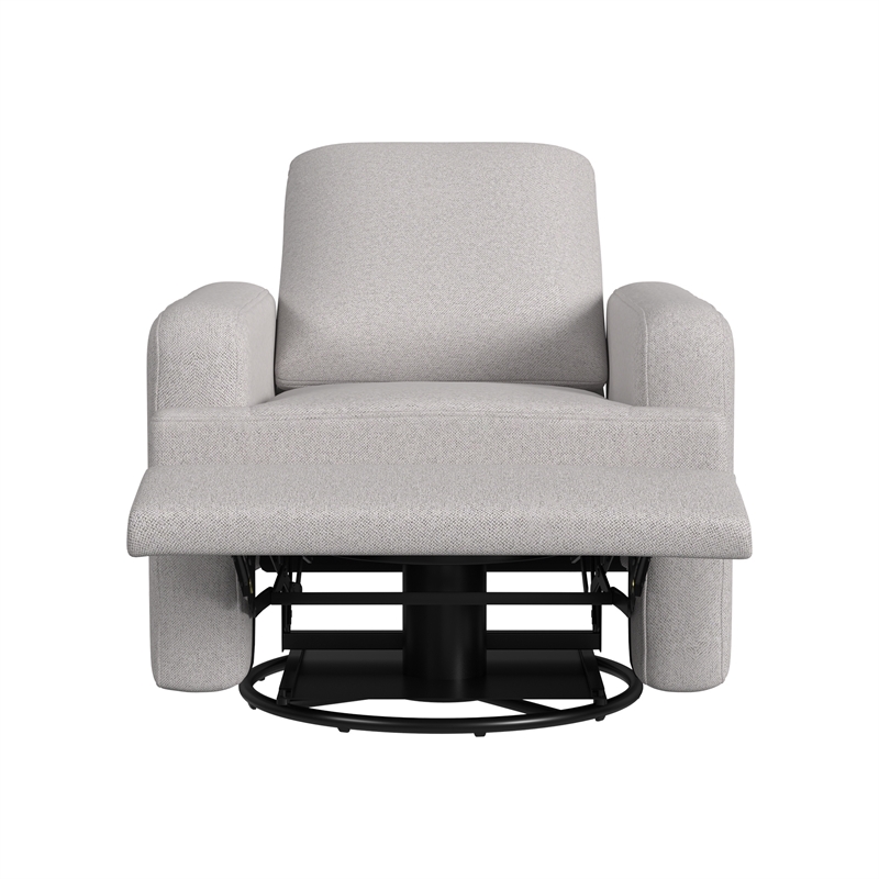 Pemberly Row Contemporary Polyester Power Glider in Gray Finish