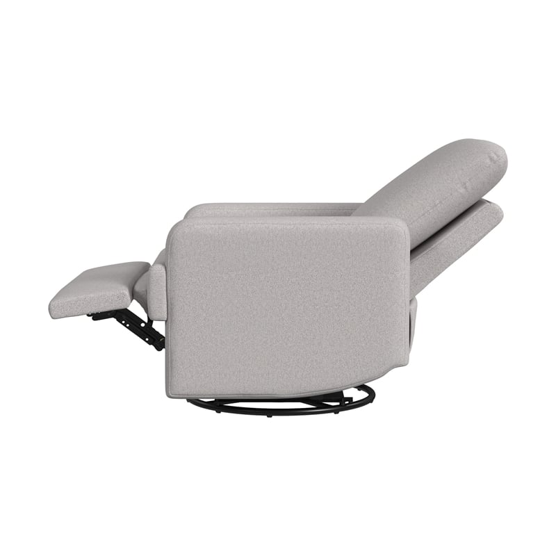 Pemberly Row Contemporary Polyester Power Glider in Gray Finish