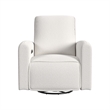 Pemberly Row Contemporary Polyester Power Glider in Off White Finish